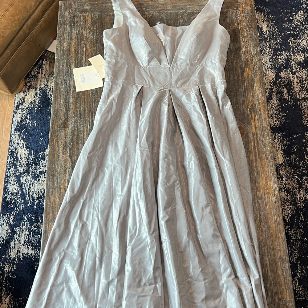 NWT Elegant Gray Sleeveless Dress. Bridesmaids or MOTB dress.